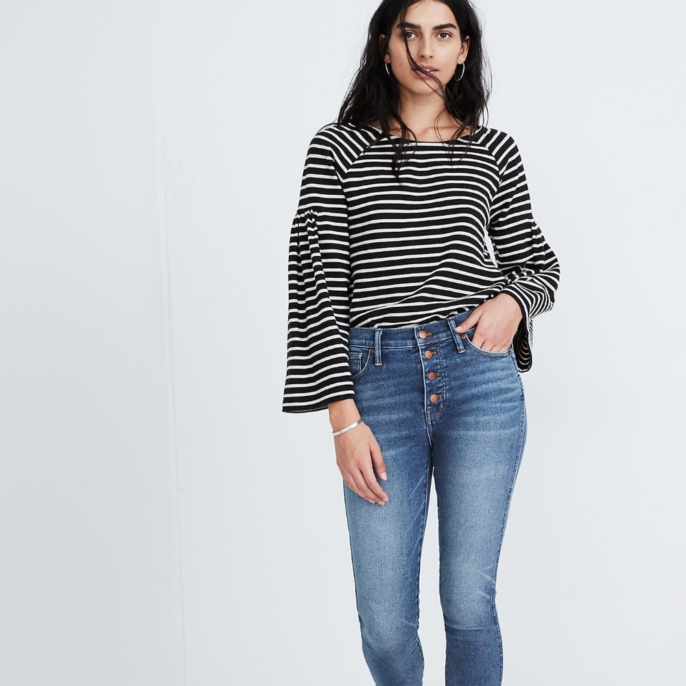 Madewell 10" High-Rise Skinny Jeans: Button Front